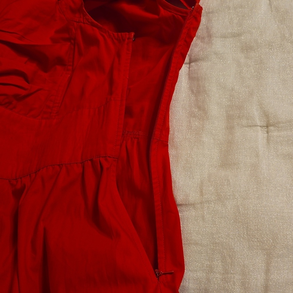 eShakti Cotton Vibrant Red Mini Dress - Picture 16 of 16